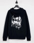 Jack & Jones Originals oversize hoodie with skull back print in black