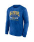 Men's Heather Royal Distressed Golden State Warriors Front Court Press Snow Wash Long Sleeve T-shirt Синий, M - фото #2