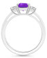 ფოტო #3 პროდუქტის Women's Amethyst (1-3/5 ct.t.w.) and White Topaz (3/4 ct.t.w.) 3-Stone Ring in Sterling Silver