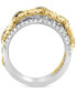 ფოტო #5 პროდუქტის EFFY® Diamond & Rope Chain Openwork Statement Ring (5/8 ct. t.w.) in 14k White and Yellow Gold