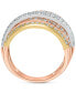 ფოტო #3 პროდუქტის EFFY® Diamond Multirow Crossover Statement Ring (1-3/8 ct. t.w.) in 14k Gold, White Gold & Rose Gold