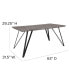 Maya Rectangular Dining Table - Wood Finish Kitchen Table With Retro Hairpin Legs