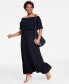 Фото #3 товара Plus Size Off-The-Shoulder Maxi Dress, Created for Macy's