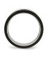 Фото #2 товара Stainless Steel Polished Black Ceramic CZ Beveled Edge Ring