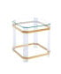 Фото #4 товара Gold Stainless Steel With Acrylic Frame Clear Glass Top End Table