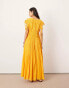 Фото #3 товара ASOS EDITION crochet trim drawstring detail trapeze maxi dress in orange