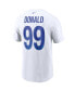 Men's Aaron Donald White Los Angeles Rams Name and Number T-shirt