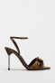 METALLIC HEELED SANDALS