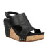 Corkys Tiffanee Studded Wedge Womens Black Casual Sandals 41-0266-BKSM