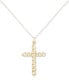 ფოტო #1 პროდუქტის Curb Link Cross 18" Pendant Necklace in 14k Gold