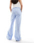 ASOS Weekend Collective woven trousers with label in blue poplin