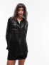 Topshop oversized sequin shirt in black 40 - фото #5