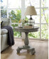 Round Wood Pedestal Side Table, Gray