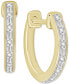 ფოტო #1 პროდუქტის Men's Diamond Baguette Small Hoop Earrings (1/20 ct. t.w.) in 10k Gold, 5/8"