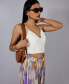 ფოტო #9 პროდუქტის Women's Sleeveless Shirred Crop Top