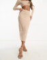 I Saw It First knitted midi skirt co-ord oatmeal 44 - фото #6