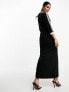 adidas Originals three stripe v neck maxi dress in black