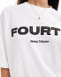 4th & Reckless fourth logo t-shirt in white