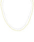 Silver-Plated and 18K Gold-Plated Zigzag Double Strand Chain Necklace