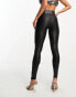 Фото #8 товара Spanx Petite leather look legging with contoured power waistband in black