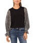 Women's Long-Sleeve Mixed Media Knit Top