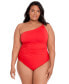 Фото #1 товара Plus Size Asymmetric One-Piece Swimsuit