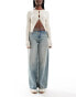 ONLY high waist wide leg jean in vintage tint