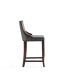 Emperor 19" L Beech Wood Faux Leather Upholstered Barstool
