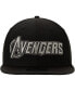 Men's Black The Avengers Logo 9FIFTY Adjustable Snapback Hat