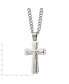 ფოტო #3 პროდუქტის Brushed Large Cross Pendant Curb Chain Necklace