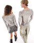 Фото #4 товара Reclaimed Vintage genderless shrunken long sleeve mesh top in grey