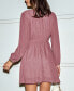 Women's Rose Surplice Blouson Sleeve Mini Beach Dress