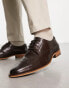 Фото #1 товара ASOS DESIGN lace up shoes in brown leather