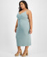 ფოტო #3 პროდუქტის Trendy Plus Size Sleeveless Twist-Front Midi Dress, Created for Macy's