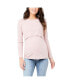 ფოტო #1 პროდუქტის Maternity Tessa Long Sleeve Rib Up/Down Nursing Top Dusty Pink