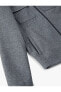 Slim Fit Ceket Cep Detaylı Kırçıllı Fermuarlı Viskon Karışımlı