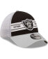 Фото #3 товара Men's Black, Gray Las Vegas Raiders Team Banded 39Thirty Flex Hat