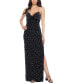 Juniors' Faux Pearl Beaded Velvet Sweetheart-Neck Gown