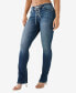 ფოტო #3 პროდუქტის Women's Billie Lace Up Crystal Flap Straight Jeans