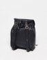 ASOS DESIGN soft backpack with zip front pocket in black - фото #2