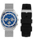 ფოტო #1 პროდუქტის Men's Chronograph Stainless Steel Mesh Bracelet Watch 40mm Box Set