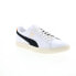 Puma Clyde Base L 39941301 Mens White Leather Lifestyle Sneakers Shoes