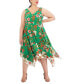 Фото #3 товара Plus Size Floral-Print Sleeveless Midi Dress