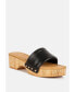 Фото #1 товара MINNY Women Textured Heel Leather Slip On Sandals