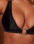 Фото #4 товара Wolf & Whistle X Natalie Gessey Fuller Bust gold trim detail bikini top in black