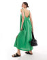 JJXX linen blend maxi dress in green Mittelgrün, XS - EU 34 - фото #2