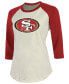 ფოტო #3 პროდუქტის Women's Deebo Samuel Cream, Scarlet San Francisco 49Ers Player Raglan Name Number 3/4 Sleeve T-shirt