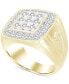ფოტო #1 პროდუქტის Men's Diamond Framed Cluster Ring (2 ct. t.w.) in 10k Gold
