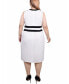 Фото #10 товара Plus Size Elbow Sleeve Colorblocked Dress, 2 Piece Set