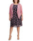 Фото #1 товара Plus Size Jacket & Floral-Print Round-Neck Dress